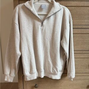 Aritzia TNA Cream Quarter Zip